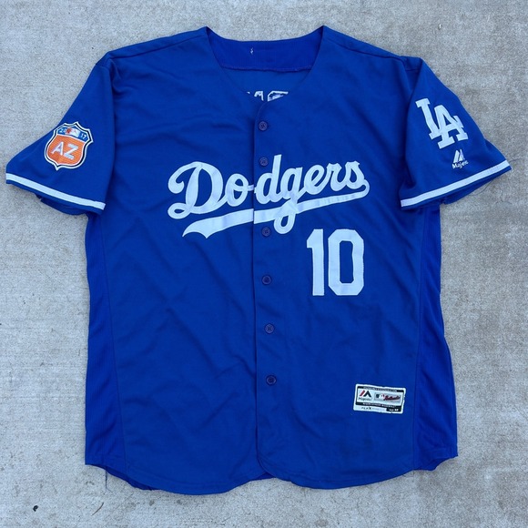 Majestic Other - Majestic Los Angeles Dodgers Justin Turner Jersey Size 52 Blue 2017 AZ Patch MLB